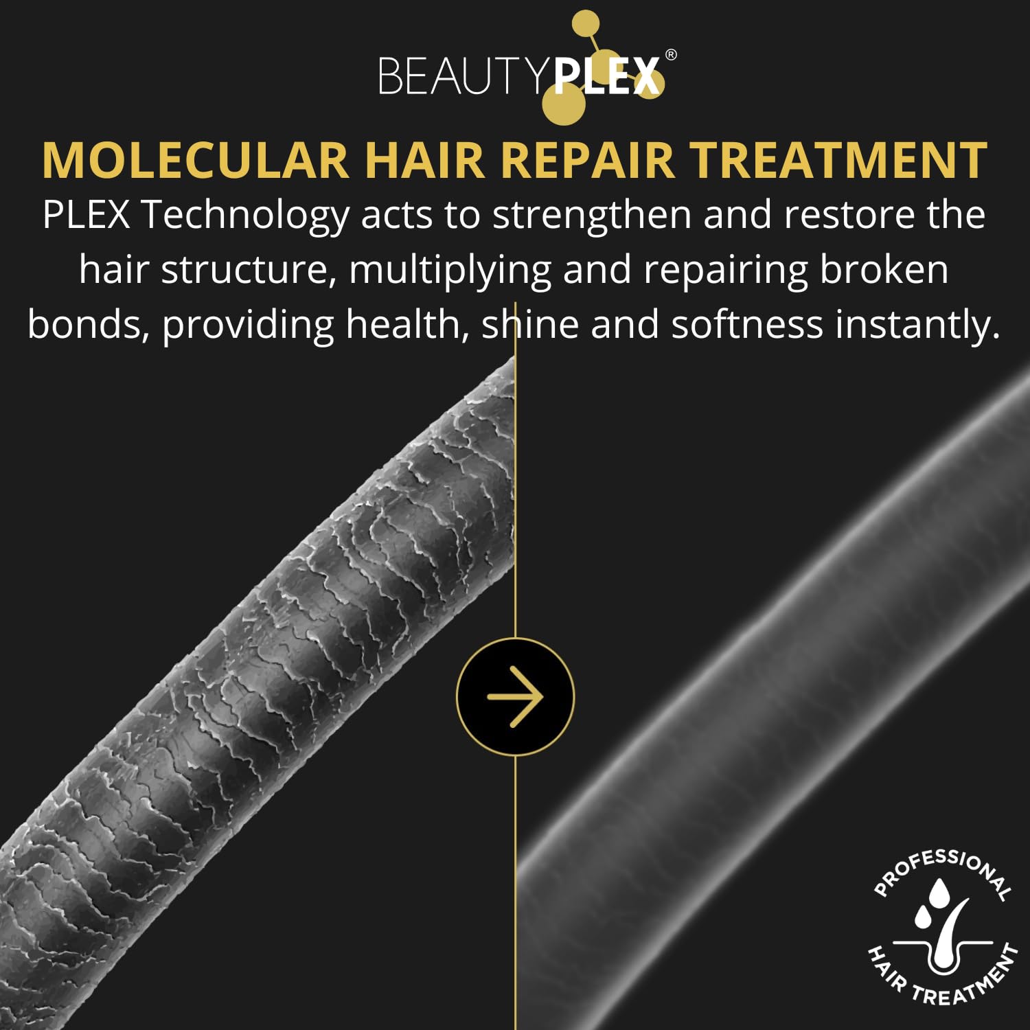 Beautyplex No 6 Leave in conditioner | Molecular Hair Repair Treatment Fino | Hair Mask | Strengthens, Nourishes, Moisturizes & Repairs Hair Structure. Softness, Frizz Control. 450ml. (15.2 oz)