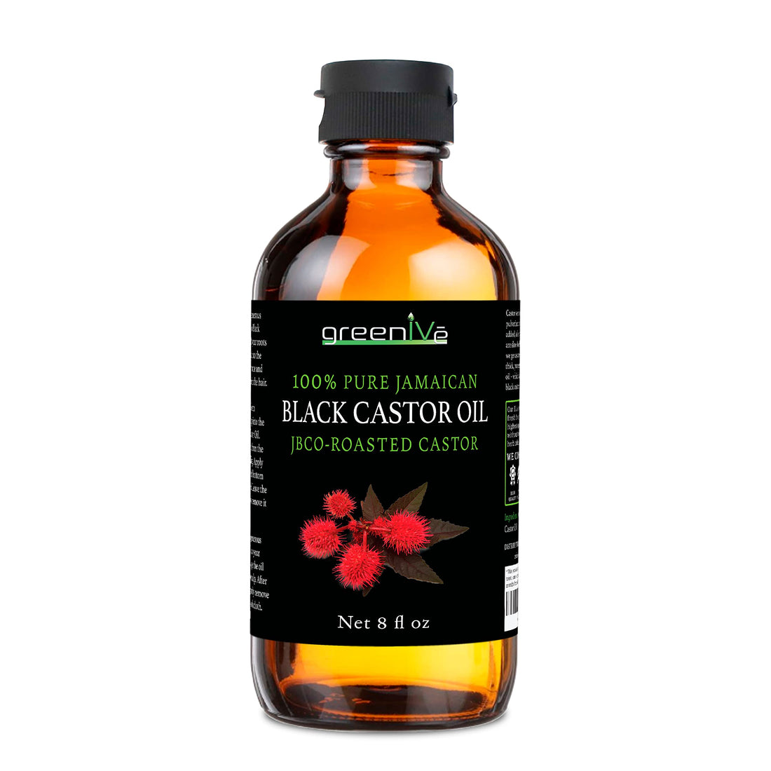 GreenIVe - Jamaican Black Castor Oil - 100% Pure - Exclusively on Amazon (8 Ounce)