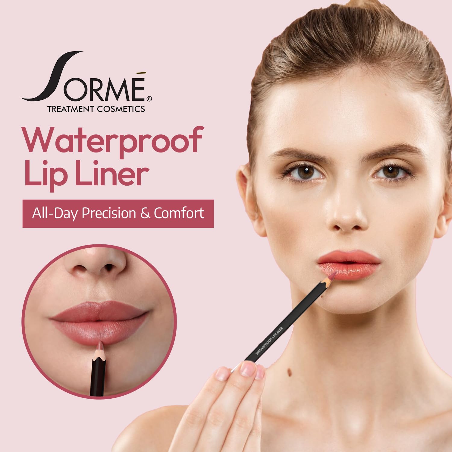 Sorme Cosmetics Waterproof Smear Proof Lip Liner, Cappuccino, 0.06 Ounce