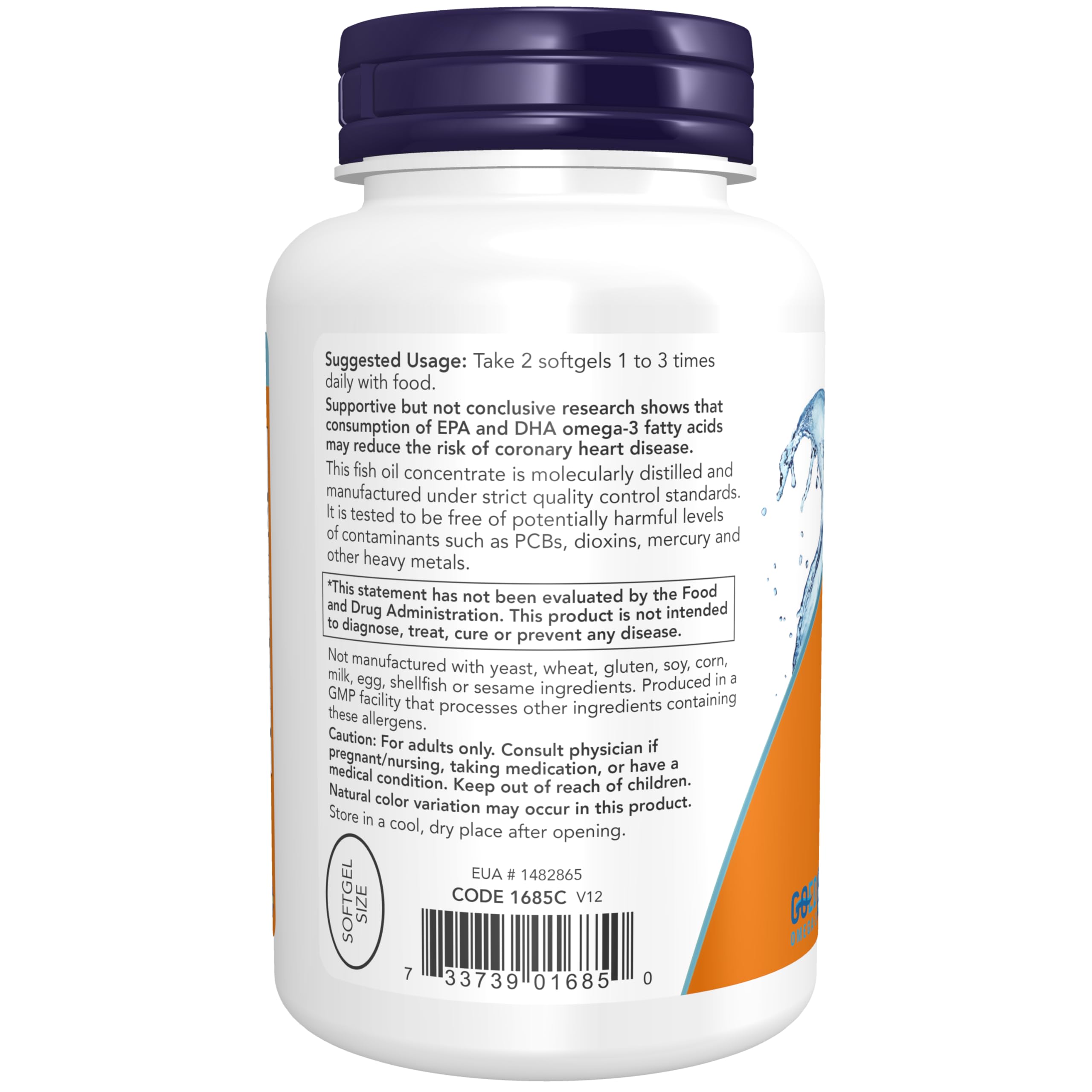 NOW Supplements, Omega-3 Mini Gels, 180 EPA/120 DHA, Molecularly Distilled, Cardiovascular Support*, 180 Softgels