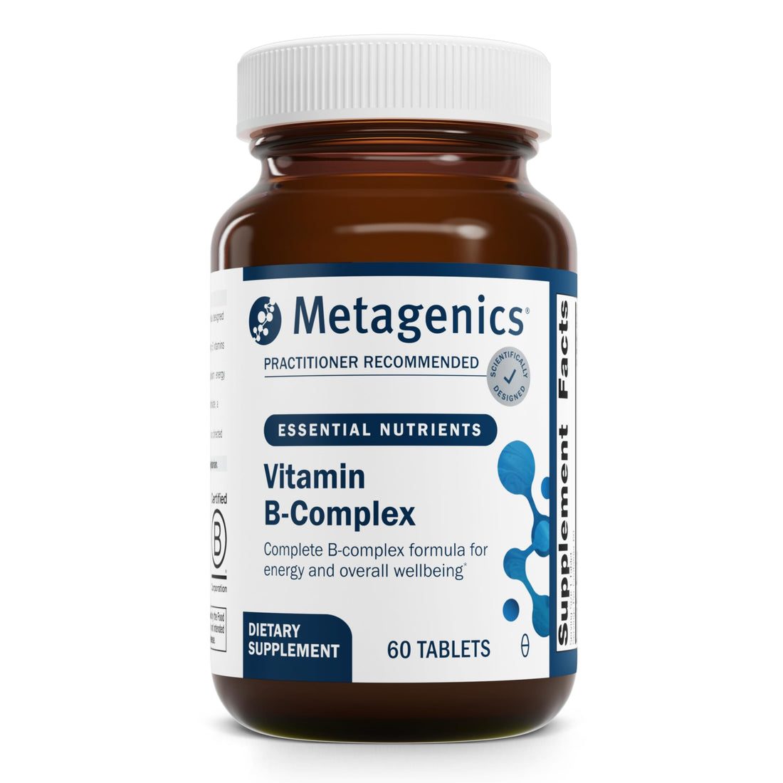 Metagenics Vitamin B-Complex - Energy Support & Healthy Stress Response* - with Vitamin B6 & B12 - Vegetarian & Gluten-Free - 60 Tablets
