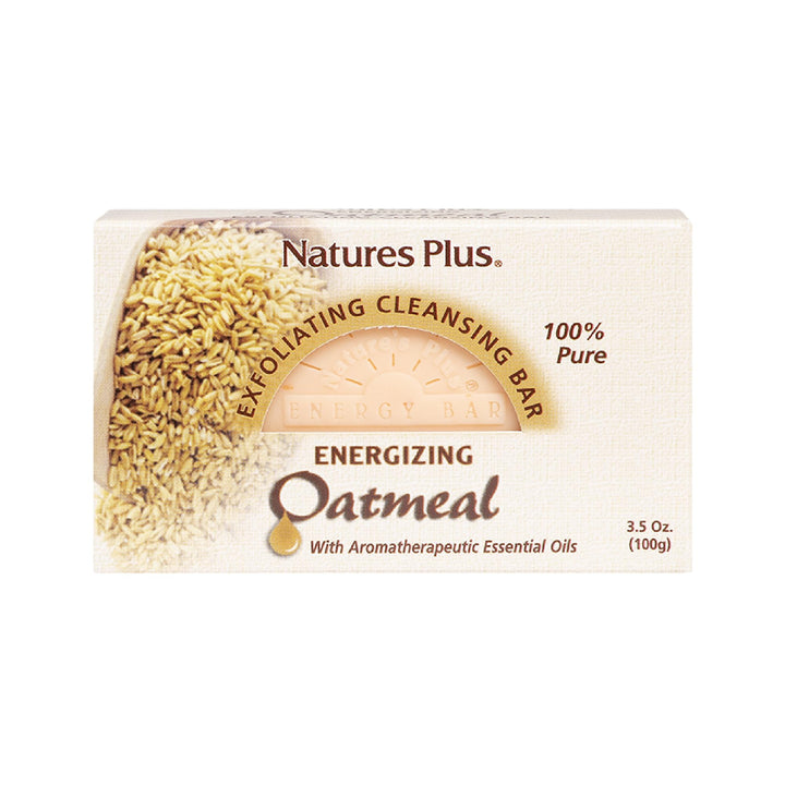 NaturesPlus Oatmeal Cleansing Bar - 3.5 Ounce - All Natural, Exfoliating & Energizing - Moisturizing, Revitalizing & Gentle On Skin - Aromatherapuetuic Plant Extracts, Essential Oils