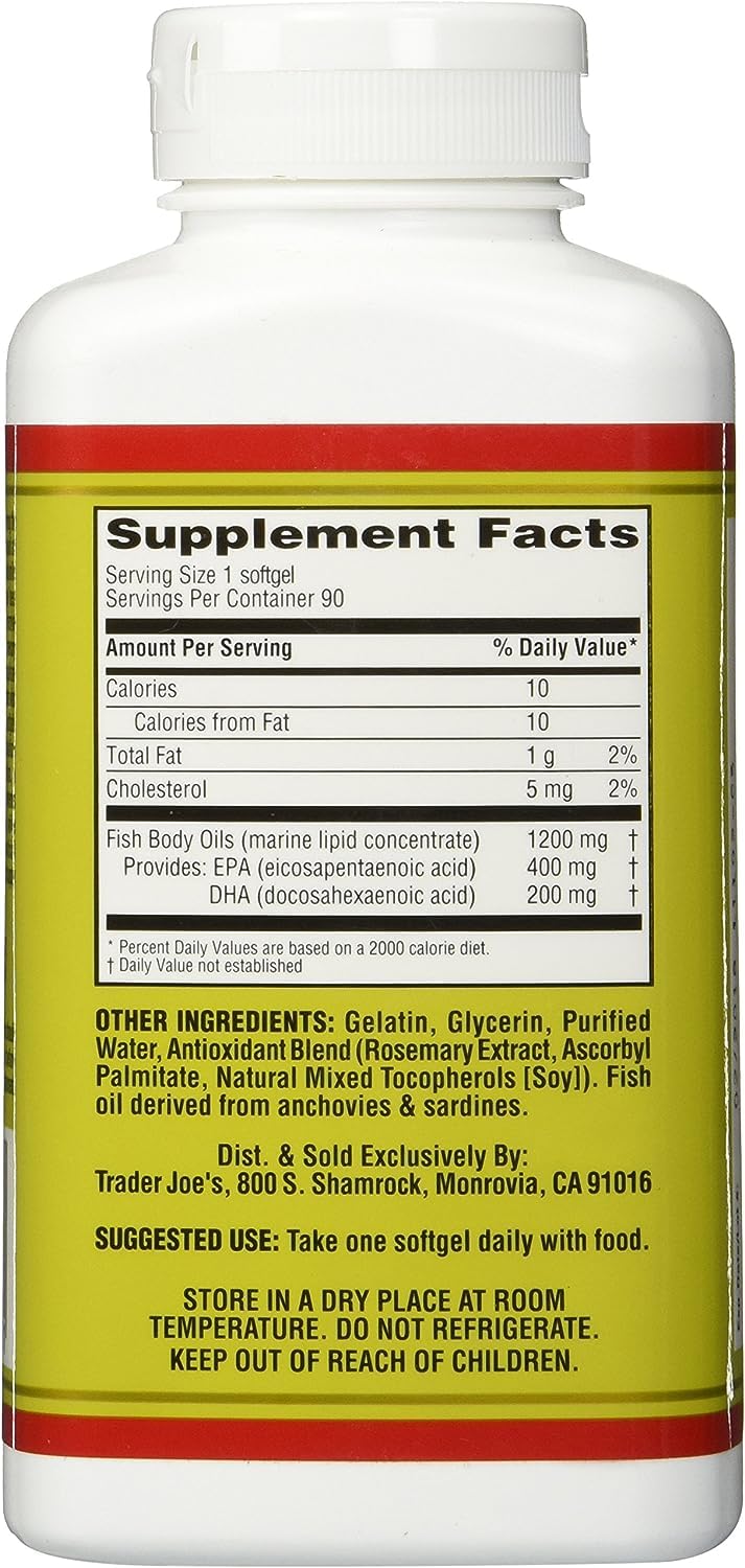 Trader Joe's Molecularly Distilled Omega-3 Fatty Acids Dietary Supplement