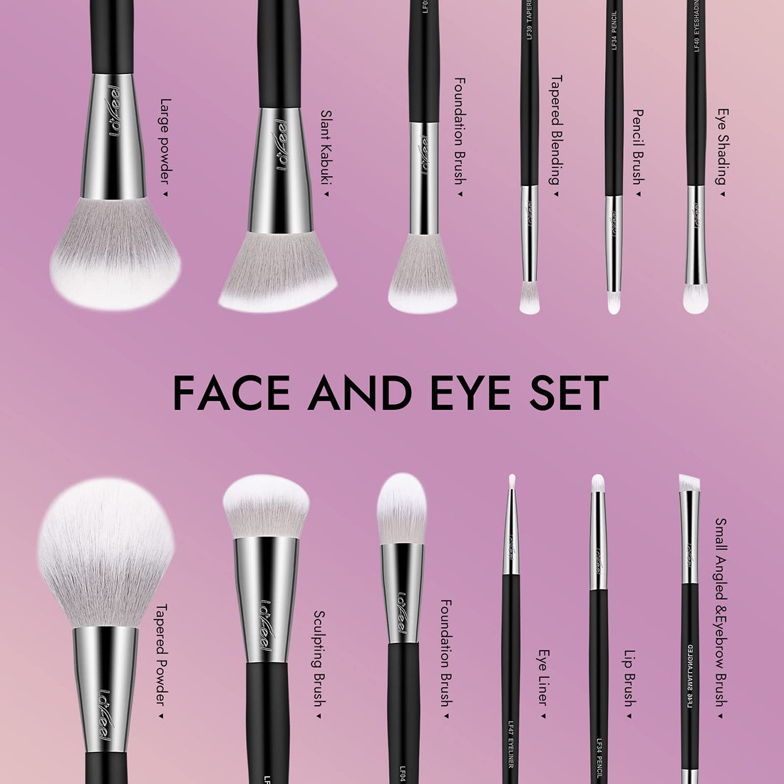 Makeup Brushes Set, 12 pcs Brush Set with Makeup Brush Bag, Travel Eye Makeup Brushes set professional, Enther & LaFeel Cosmetics Foundation Concealers Powder Blush Blending Face Eye Shadows Brush