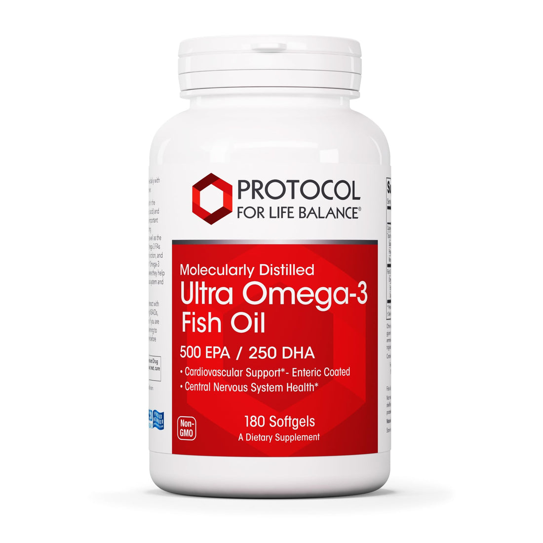 Protocol Ultra Omega-3-500mg EPA & 250mg DHA - Fish Oil for Brain Support, Heart & Nervous System Health* - EPA DHA Omega Supplement - Non-GMO & Halal - 180 Softgels