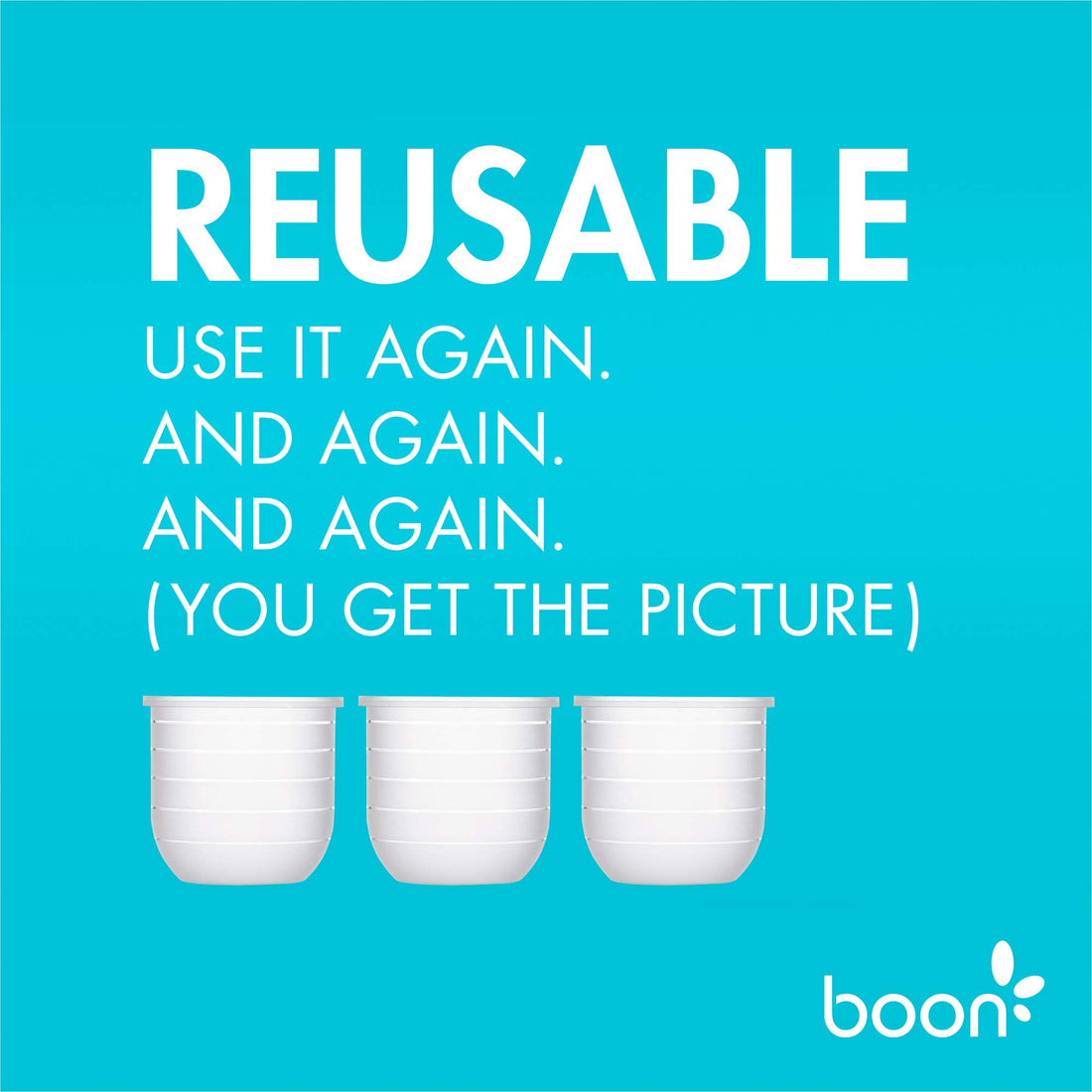 Boon Nursh Reusable Replacement Pouch with Collapsible Silicone Pouch Design - Everyday Baby Essentials - Stage 1 Slow Flow Bottles - Gray - 4 Oz