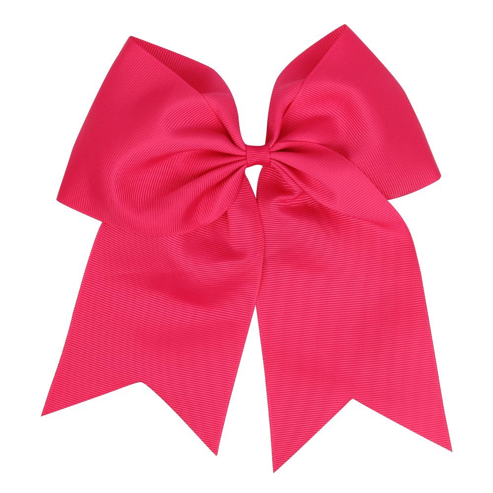 8 Inch Cheerleader Bows Ponytail Holder Cheerleading Bows Hair Tie(Black)