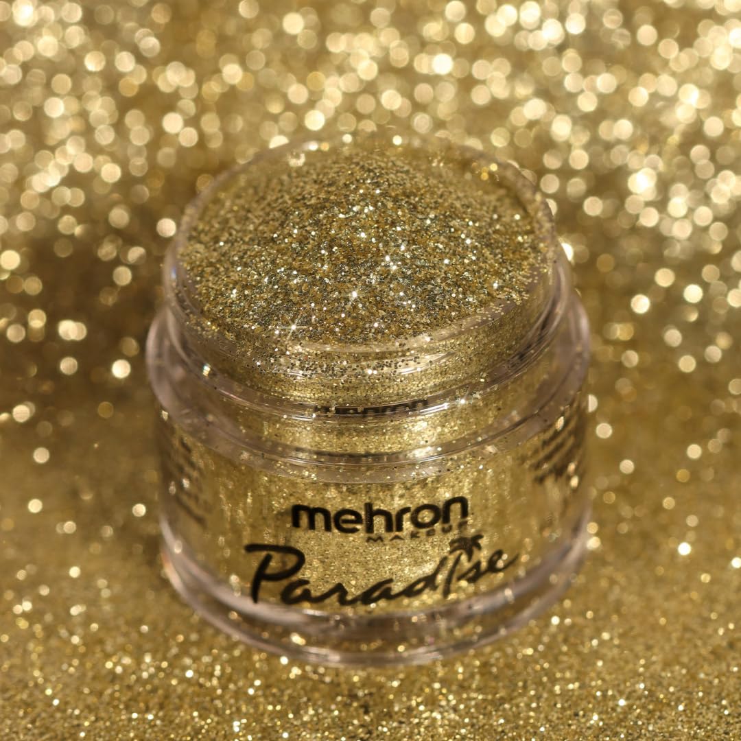 Mehron Makeup Paradise AQ Glitter Face and Body Paint, GOLD - .25 oz