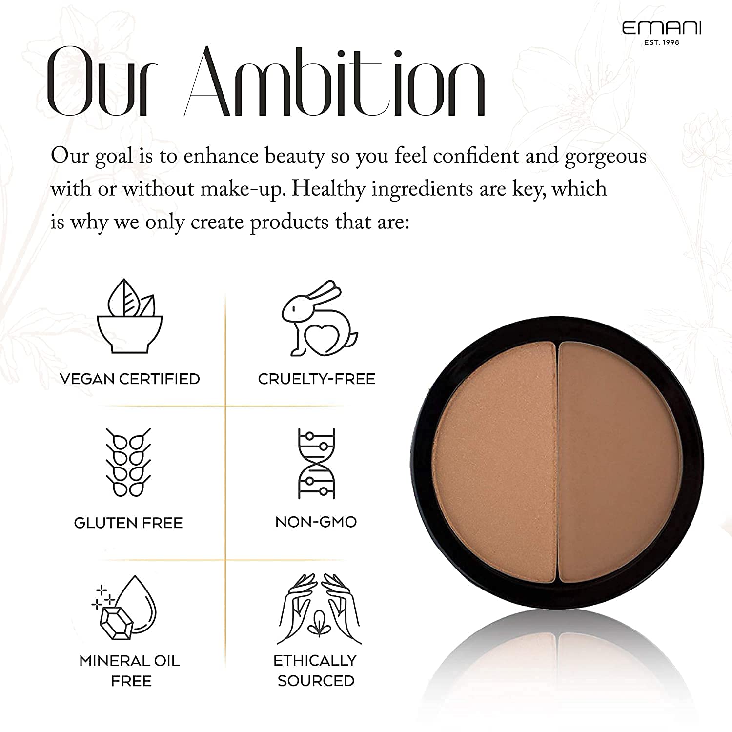 Emani Duo Face Bronzer - Buildable Coverage, Complexion Booster - Vegan, Cruelty-Free - 2 Shades, Copacabana