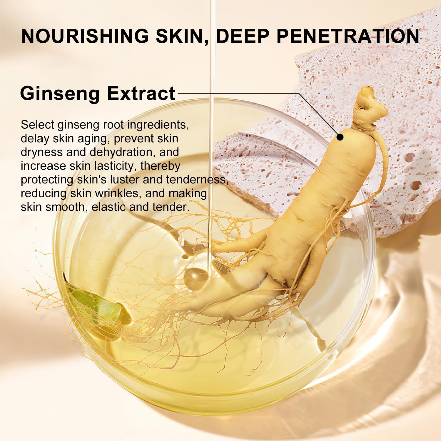 TPTAL Ginseng Extract Liquid,Ginseng Anti Wrinkle Serum,Ginseng Extract Anti-Wrinkle Original Serum Oil,Korean Red Ginseng Polypeptide Anti Aging Essence,Ginseng Face Serum Reduce Fine Lines(1PC)