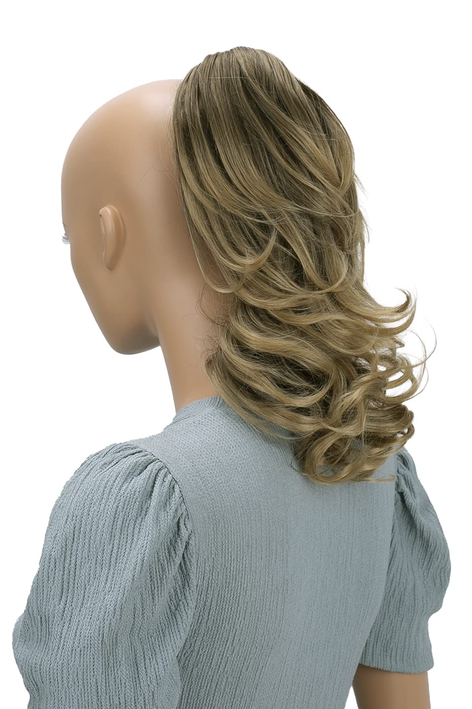 Brown blonde mix # 8T25 H125 : PRETTYSHOP 14 Hair Piece Ponytail Extension wavy Nature Looking Heat-Resisting Brown blonde mix # 8T25 H125