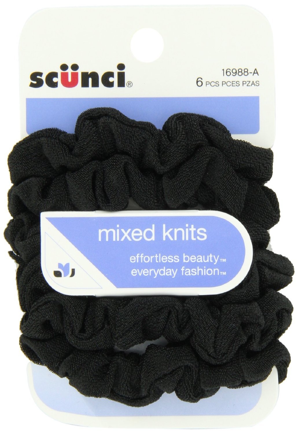 Scunci Effortless Beauty Mini Slinky Black Twisters, 12-Count by Scunci