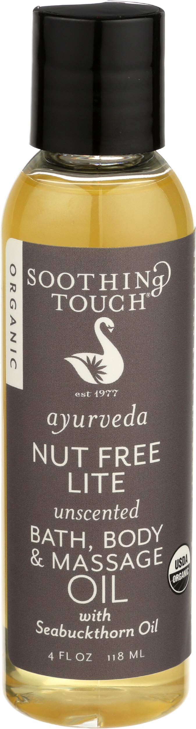 Bath, Body and Massage Oil - Unscented Nut Free Lite 4 fl oz (118 ml) Liquid