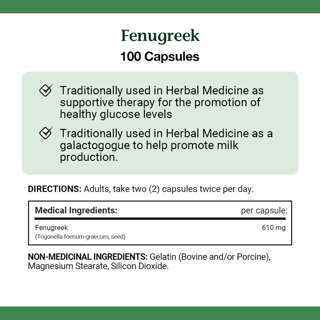 Nature's Bounty Fenugreek, 100 Count with Gelatin, Contains Silica, Vegetable Magnesium Stearate