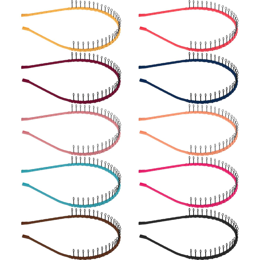 Zhanmai 10 Pieces Unisex Metal Teeth Comb Hair Hoop Hairband Headband Hair Accessories, Multicolor
