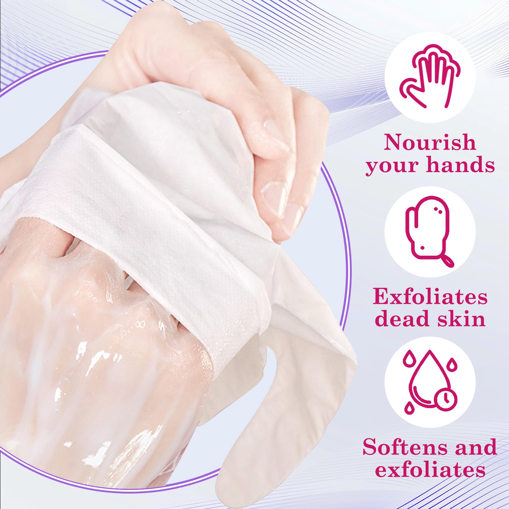 LZYLLS 6 Pairs Hand Masks Moisturizing Gloves, Hydrating Hand Mask Moisturizer Gloves Care for Dry Cracked Hands, Smooth Long Lasting Soft Firming Hand Mask Gift Set for Men Women(L
