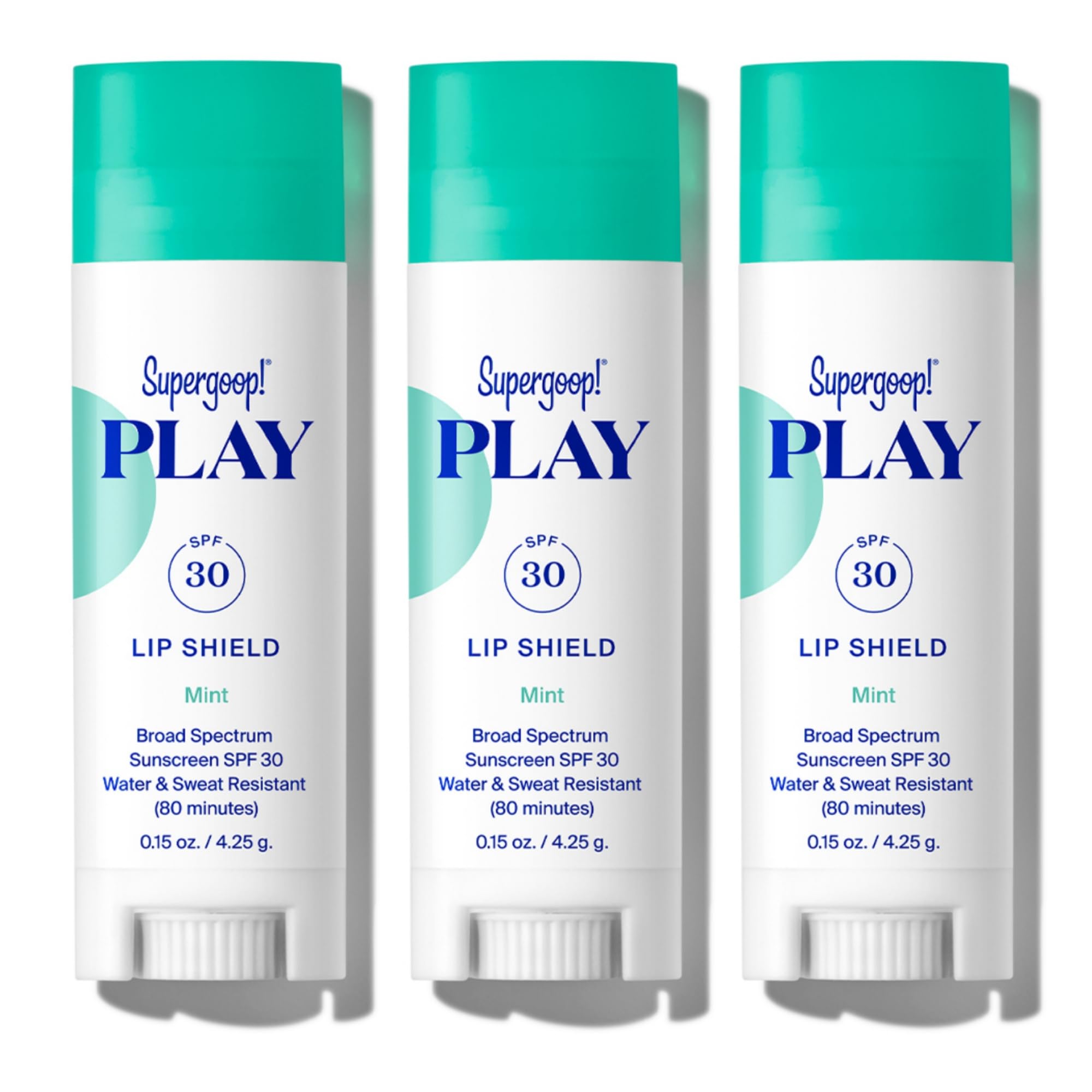 Supergoop! PLAY Lip Shield SPF 30 with Shea Butter - 3 Pack - Hydrating, Reef-Safe SPF Lip Balm - Moisturizing Lip Treatment For Dry Cracked Lips - Clean Ingredients & Broad Spectrum UV Protection