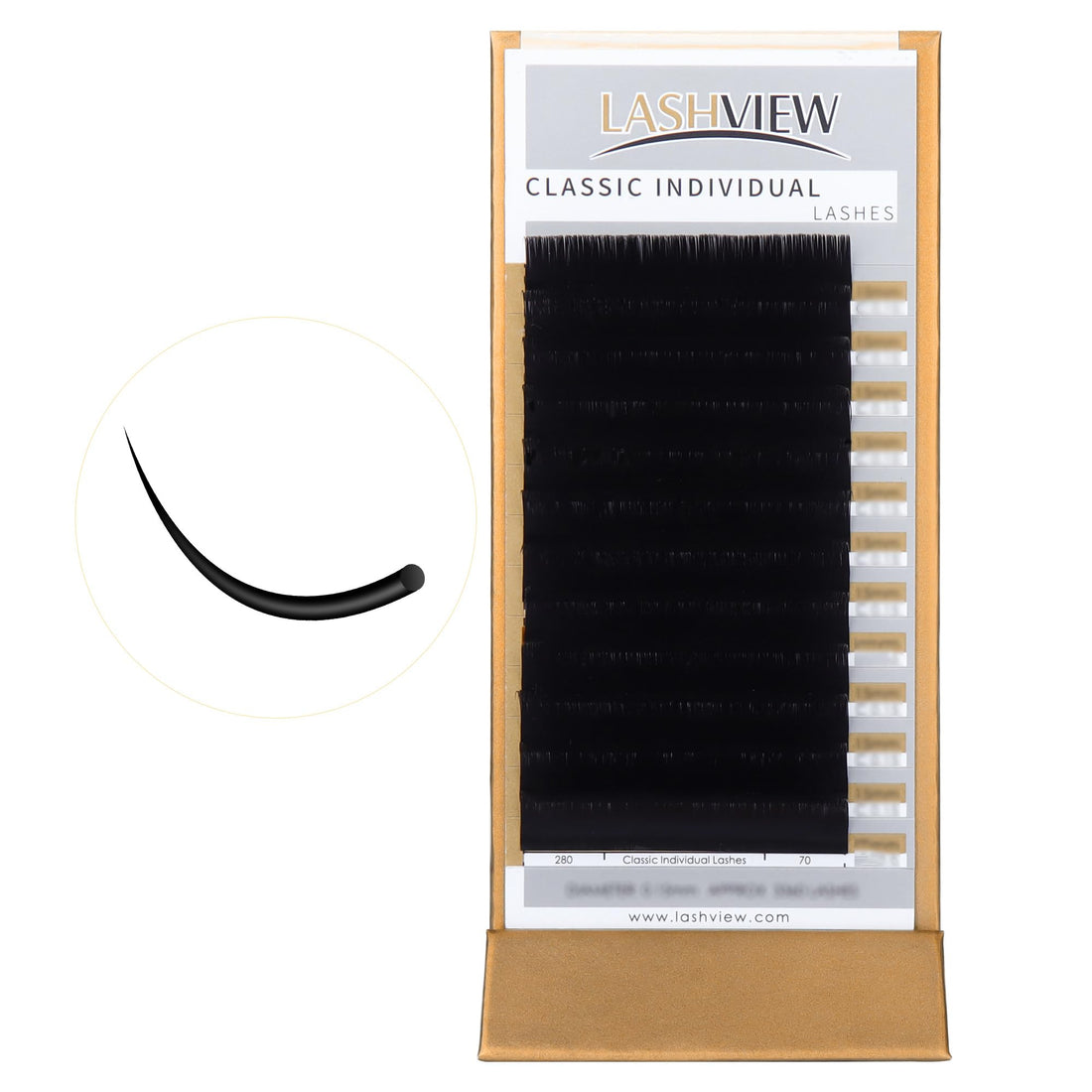 LASHVIEW Classic Lash Extensions, C Curl 8-15mm Mixed 0.15 Classic Lashes, Classic Individual Lash Extensions, Professional Lash Trays for Lash Extensions