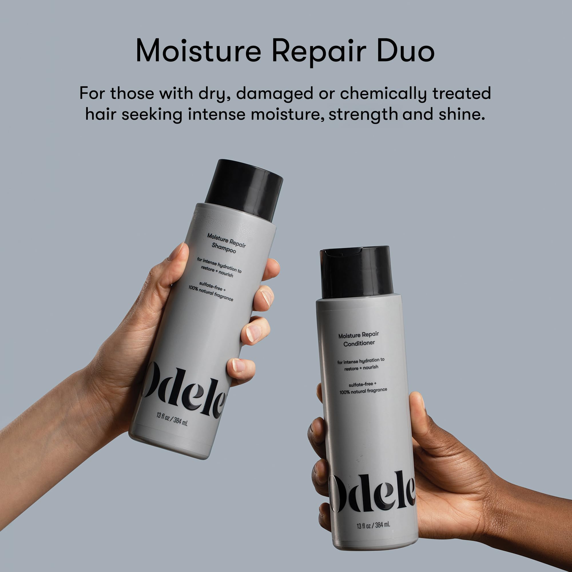 Odele Moisture Repair Sulfate-Free Shampoo & Conditioner Set, for Intense Hydration to help Restore and Nourish Dry or Damaged Hair, 13 Fl Oz Each (2-Pack)