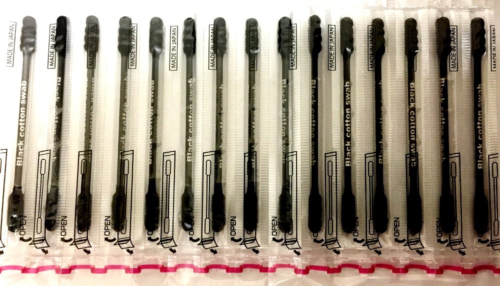 Black Sticky Head Cotton Buds/Swab 15PCS X 3SET, Black