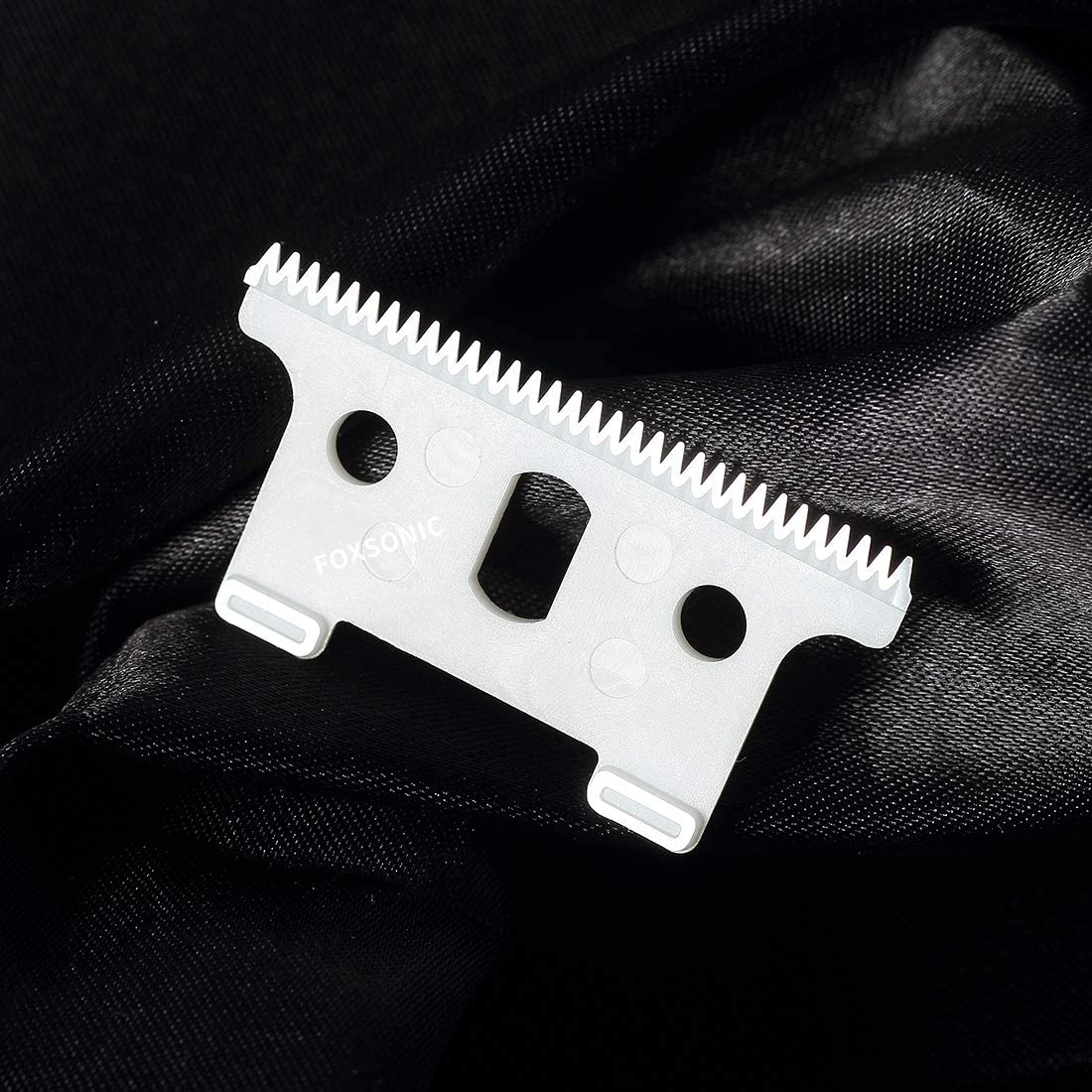 FOXSONIC 2pcs Replacement Ceramic Blade for andis Gtx GTO T-Outliner Trimmer Ceramic movable blade 32 teeth Replacement T Blade (WHITE)