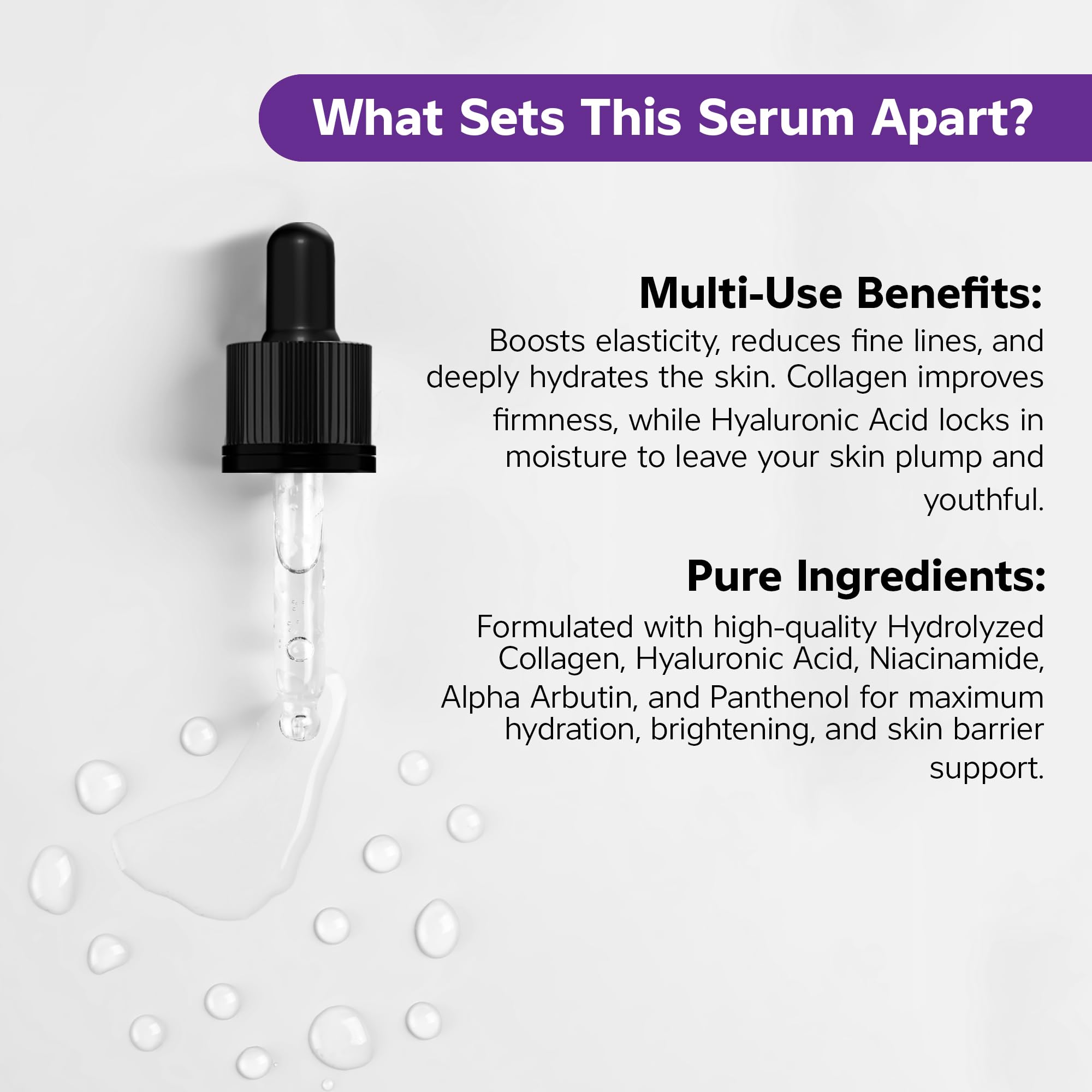 Collagen Serum for Face, Firming & Hydrating Facial Serum, Lifting and Reducing Wrinkles Effect, Smoothing Fine Lines, Youthful Radiance Boost