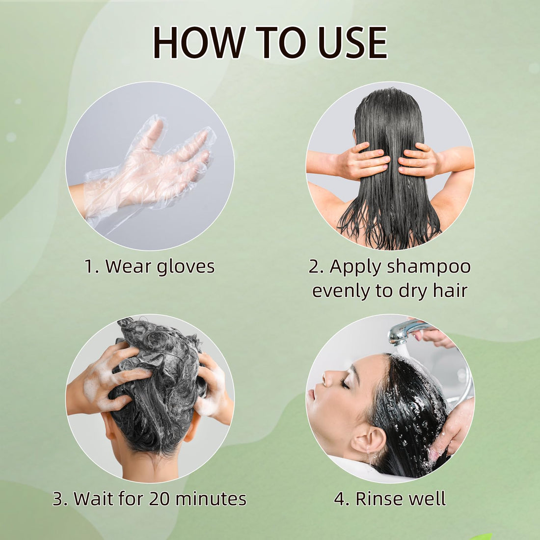 Black Hair Dye Shampoo, Semi-Permanent Hair Color Shampoo for Women and Men, Herbal Ingredients and No Ammonia, 3 in 1-100% Grey Coverage 400ml/ 13.5 fl.oz