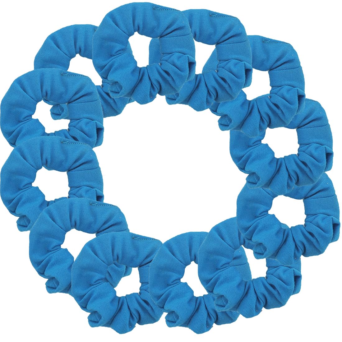 Motique Accessories Blue: 12 Pack Solid Hair Ties Scrunchies - Blue