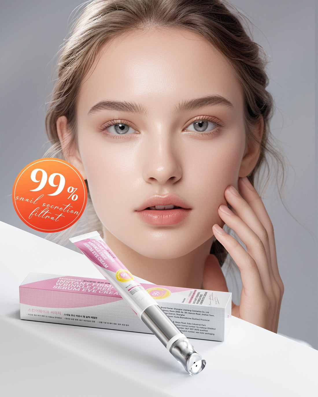 Naculor Snail Mucin 99% Eye Cream with Applicator/Massager, Smoothening & Firming Night Eye Serum, Snail Secretion Filtrate Complex for Dark Circles & Fine Lines