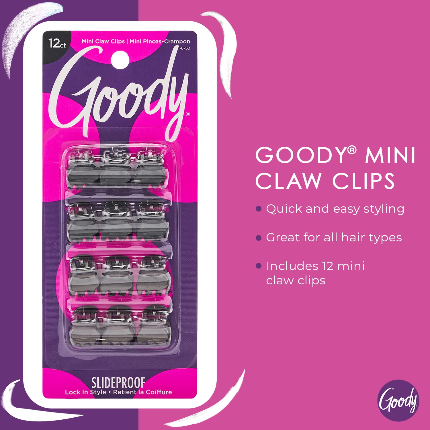 Goody Colour Collection Mini Claw Clips, Black by Goody