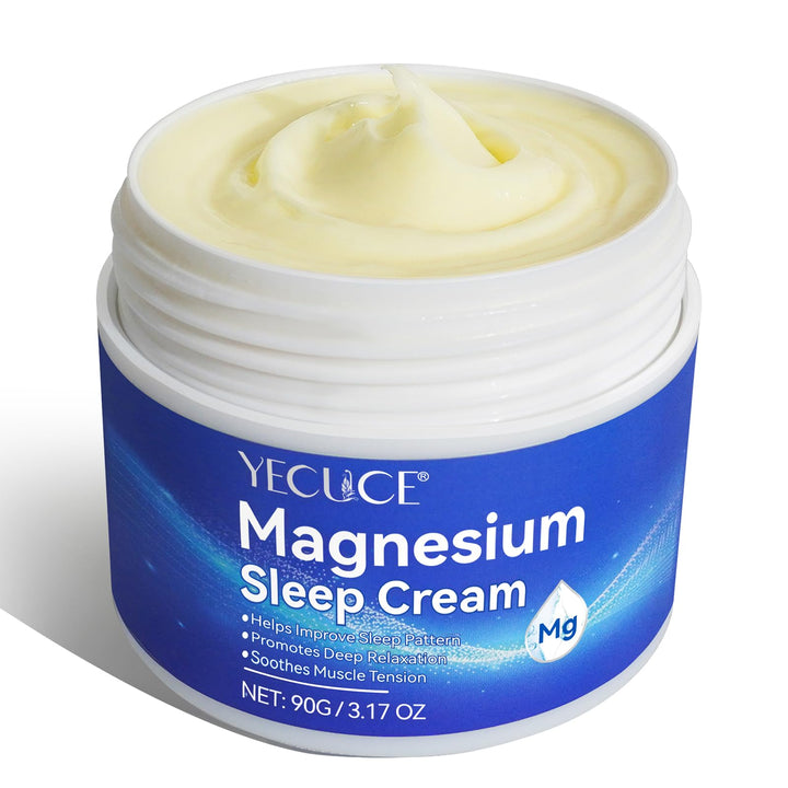 Qxmlucky Magnesium Cream for Sleep - Topical Magnesium Oil for Feet, Pure Premium Magnesium Lotion for Body with Vitamin E and Almond Oil for Muscle Soreness, 1pcs