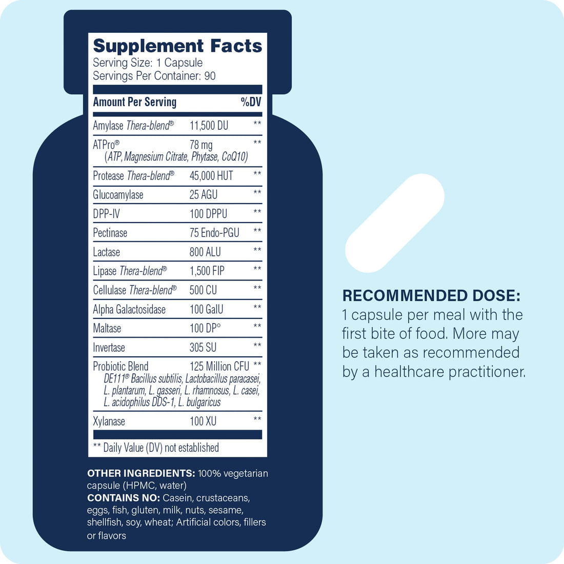 Enzyme Science, Complete Digestion, 3-in-1 Gut Health Support for Men & Women, Probiotic Blend+Digestive Enzymes+ATPro, 90 Capsules