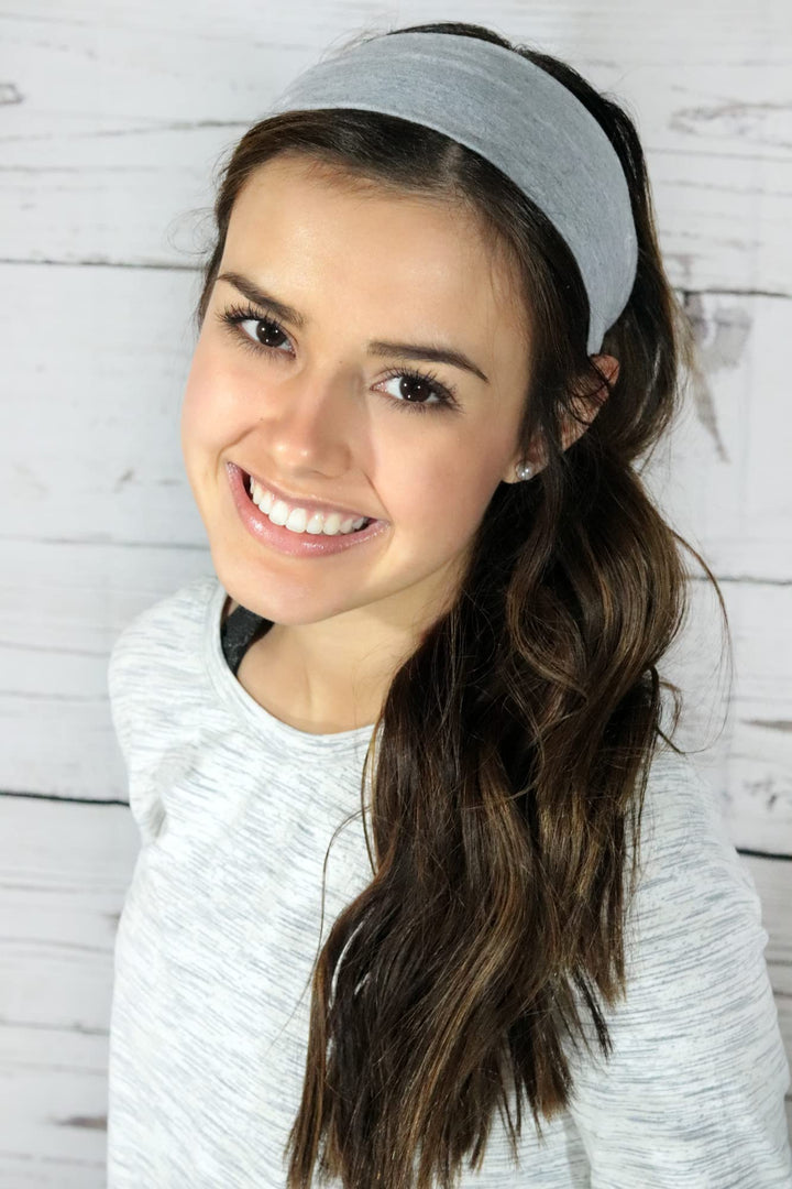 Kenz Laurenz Cotton, Soft and Stretchy Elastic Yoga Fashion Headband for Women, Black (Pack of 12)