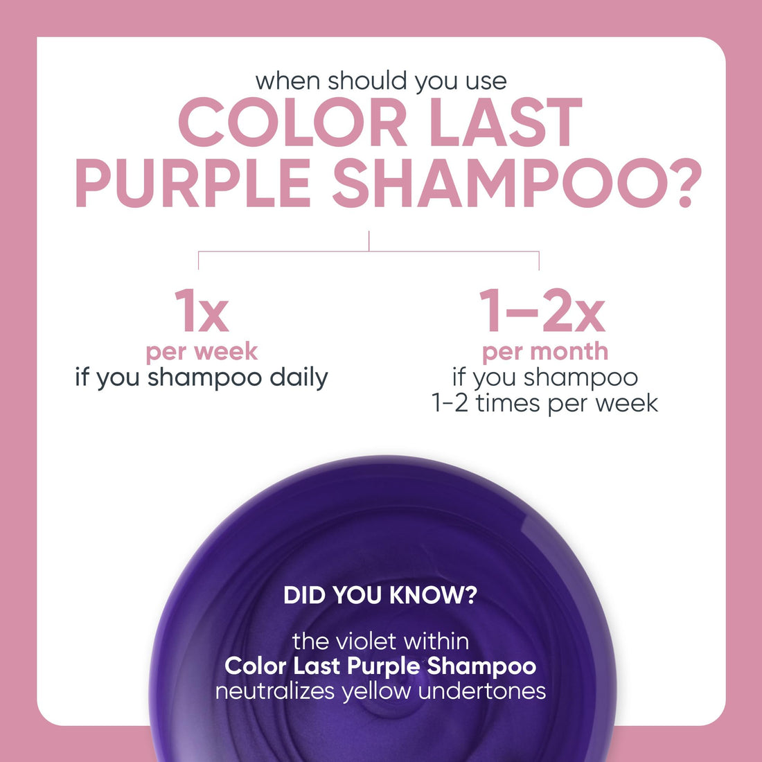 Biolage Color Last Purple Shampoo | Neutralizes Brass & Unwanted Yellow Tones | With Fig & Orchid | Paraben-Free | For Color Treated Hair | Vegan | Cruelty Free | Professional Shampoo | 33.8 Fl. Oz