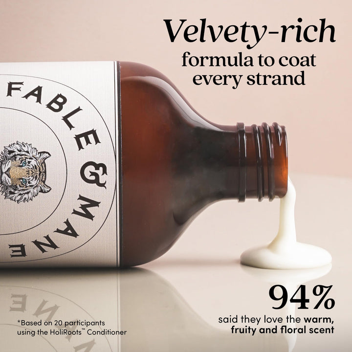 Fable & Mane Holiroots Conditioner for Women - Moisturizing for Damaged, Dry Hair with Turmeric, 8.5 FL oz