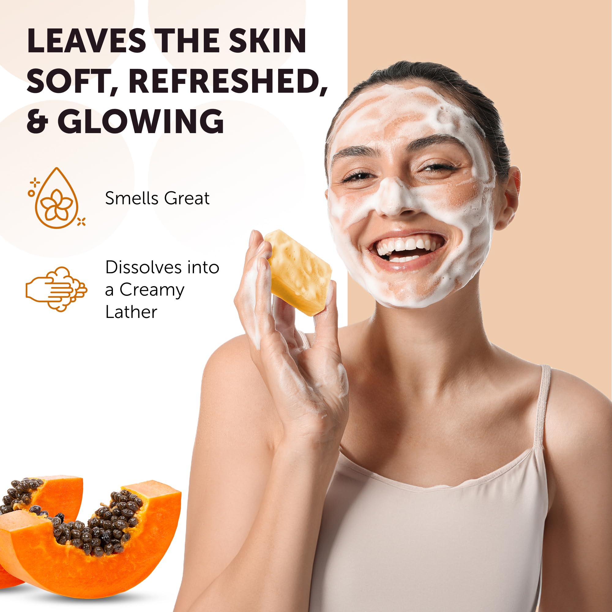 VALITIC Papaya and Turmeric Kojic Acid Soap Bar - Dark Spot Corrector Skin Care Cleansing Bar - Infused with Vitamin C, Hyaluronic Acid, Collagen, Retinol, Olive Oil - 2 Pack