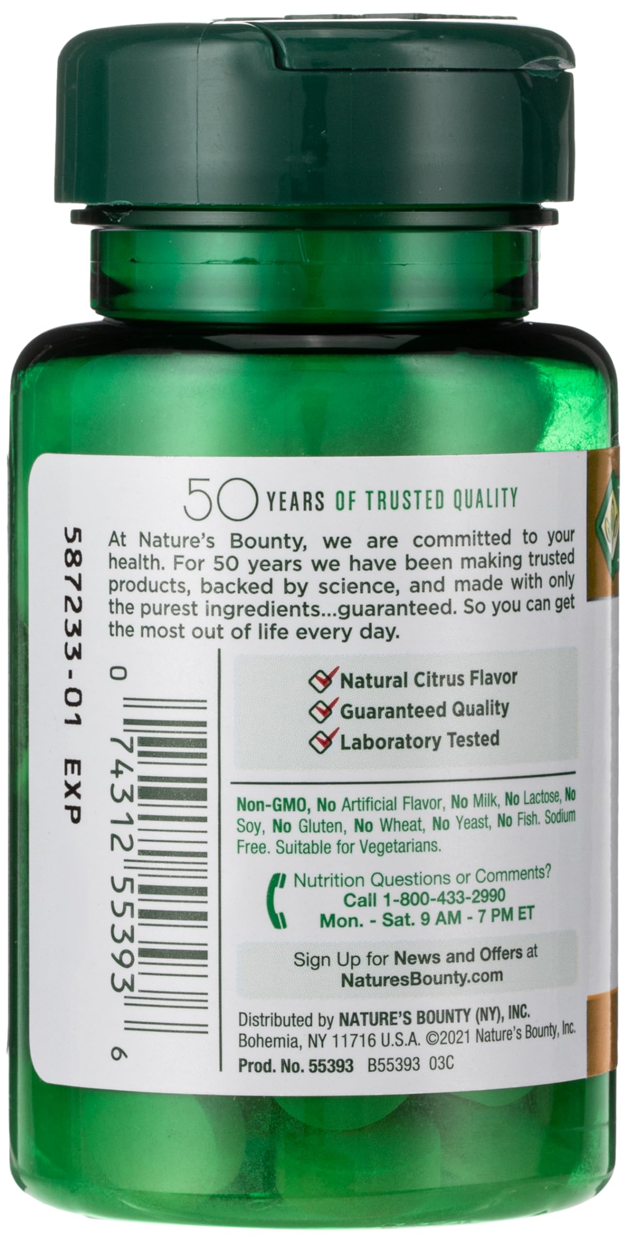 Vitamin C + Zinc by Nature's Bounty, Vitamin Supplement, Supports Immune Health, 60 mg, 60 Tablets