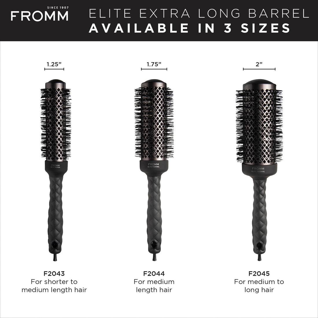 Fromm Elite Thermal Extended Barrel 1.25 Ceramic Ionic Round Brush, F2043
