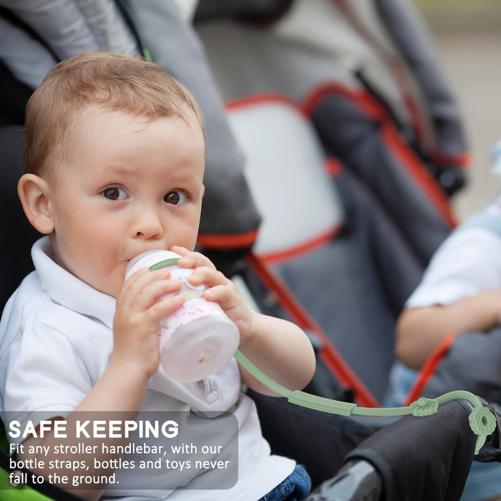 4pcs Toy Safety Straps, Socub Silicone Adjustable Baby Pacifier Teether Straps, Toddler Toy Bottle Harness Straps for Strollers, High Chair, Cribs, Bags, BPA Free