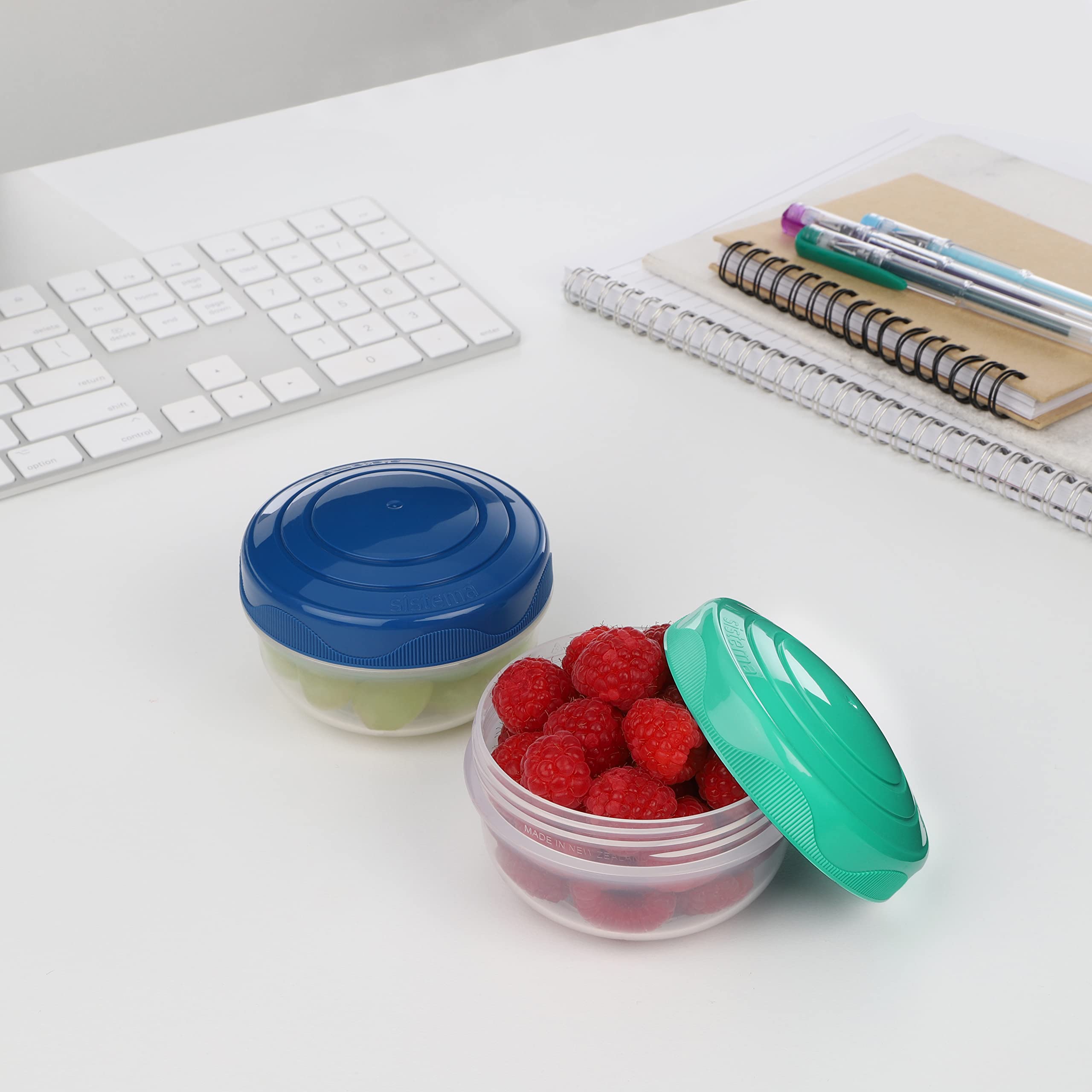 Sistema to GO PortionPod Food Storage Containers, Small Snack Pots, BPA - Free, Assorted Colours, 2 x 210 ml