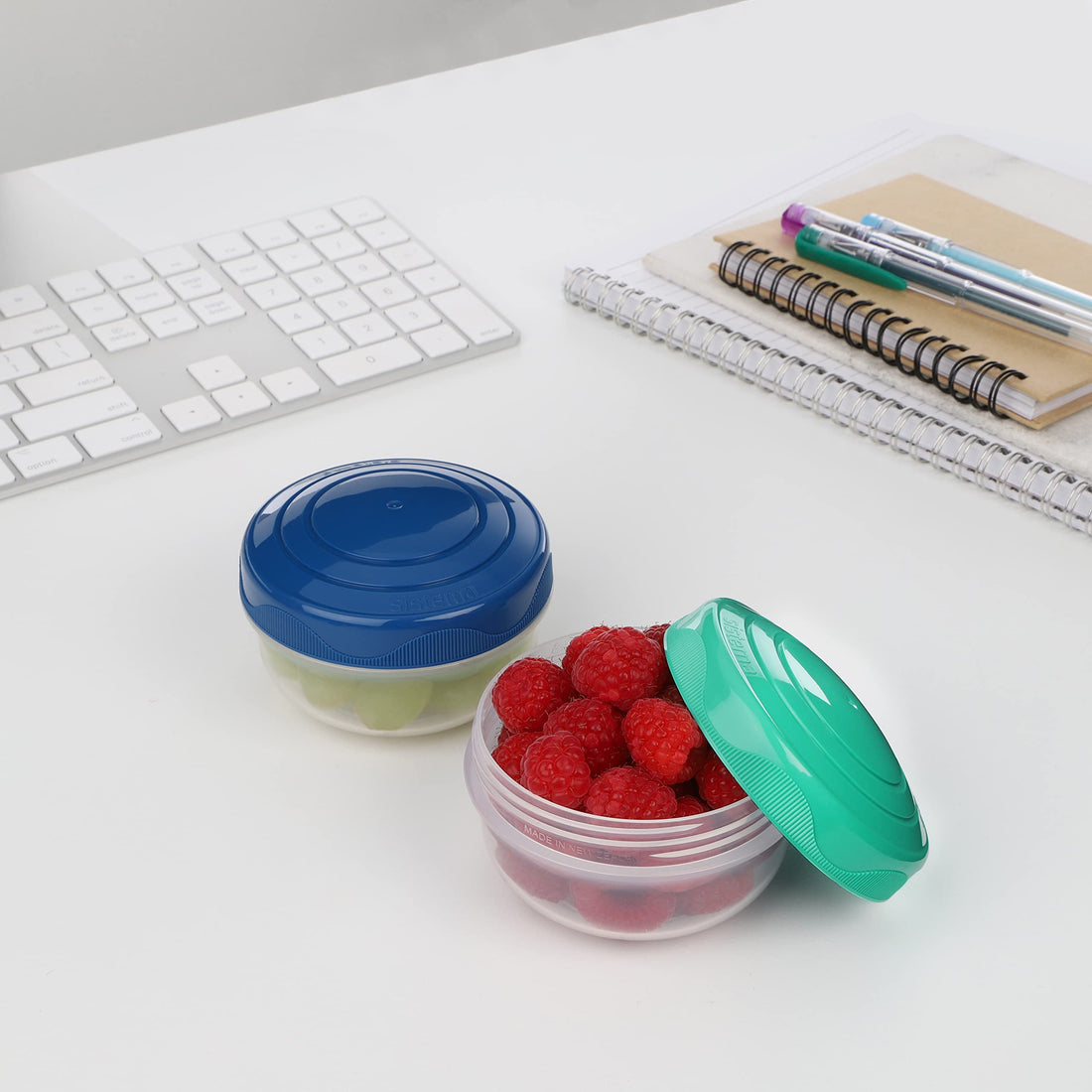 Sistema to GO PortionPod Food Storage Containers, Small Snack Pots, BPA - Free, Assorted Colours, 2 x 210 ml