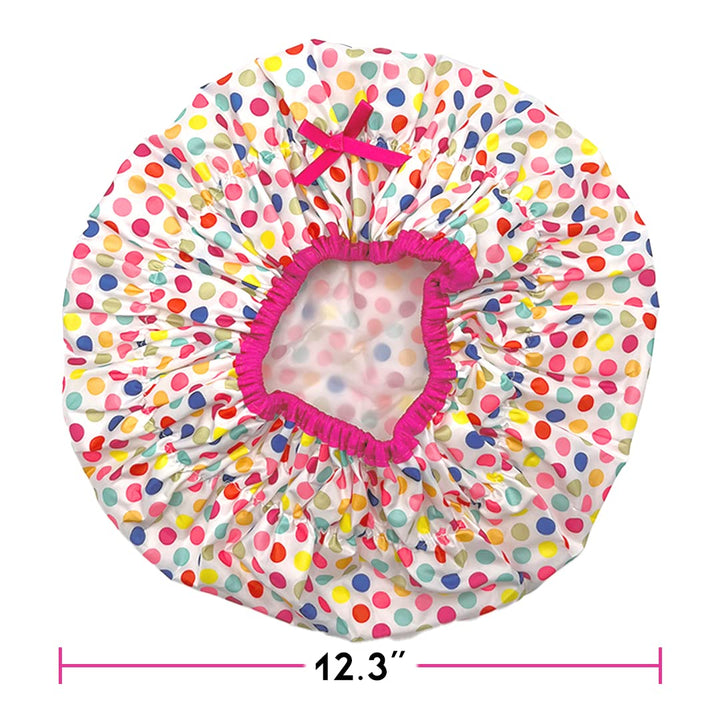 Reusable Shower Cap & Bath Cap & Lined, Oversized Waterproof Shower Caps Large Designed for all Hair Lengths with PEVA Lining & Elastic Band Stretch Hem Hair Hat - Fashionista Showered With Kisses