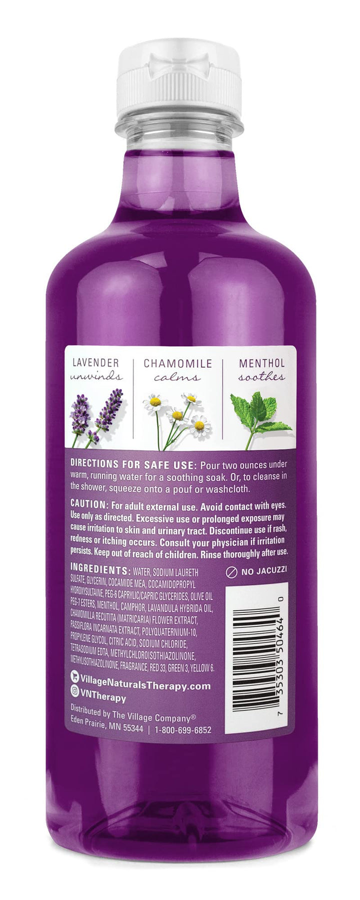 Village Naturals Aches and Pains Nighttime Relief Foaming Bath Oil and Body Wash 16 oz. 2 pack