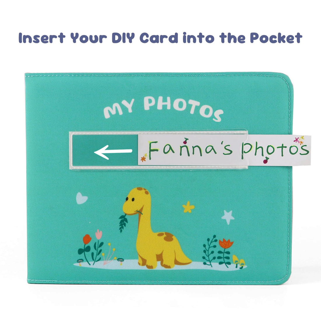 Baby's My First Photo Album of Dinosaur Theme, Soft Cloth Photo Album with Color Pages for 10 Pictures 4x6 inch