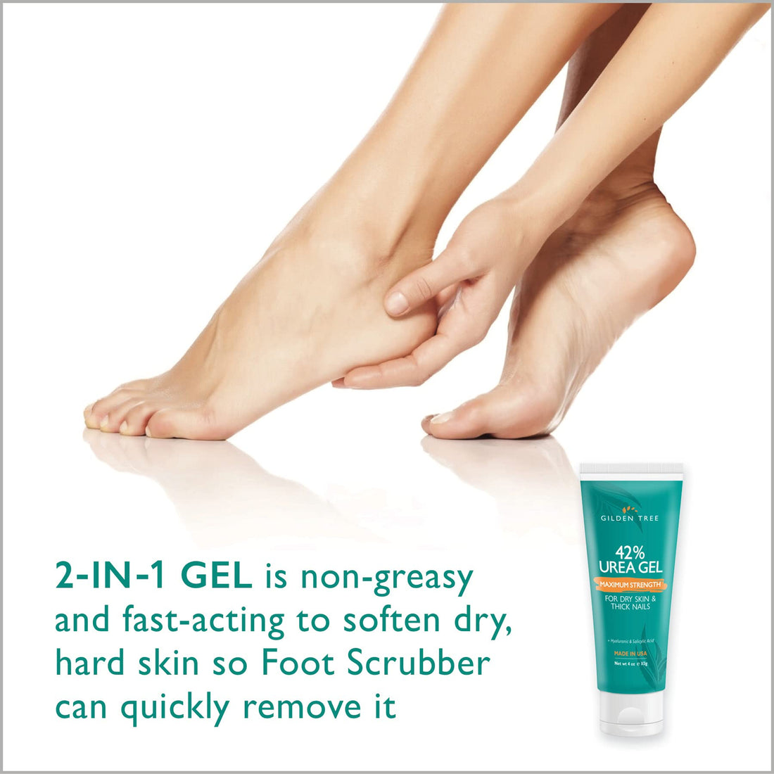 Callus Remover Gel + Foot Scrubber Kit - Pedicure Tools for Dry Cracked Heels