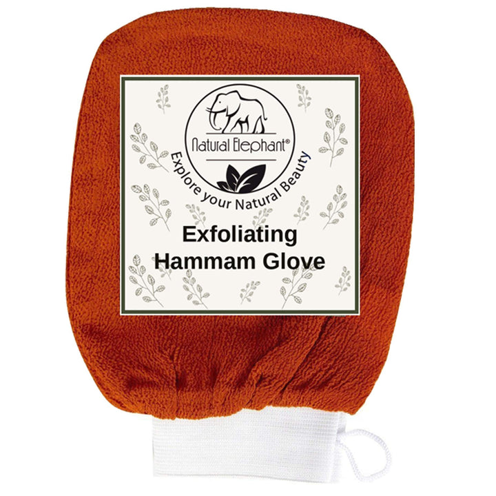 Natural Elephant Exfoliating Hammam Glove - Face and Body Exfoliator Mitt (Burnt Orange (Pack of 5))