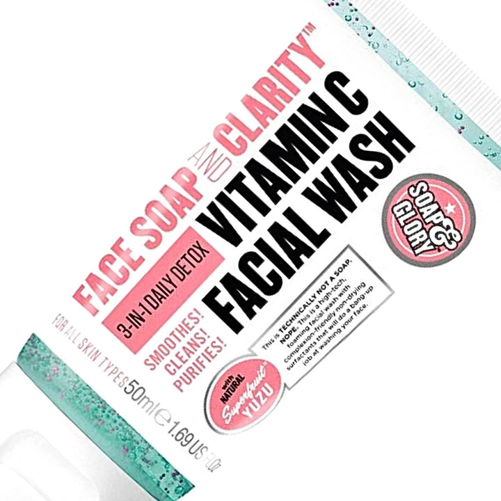Soap & Glory, Face Soap and Clarity, 3 in 1 Daily Detox, Vitamin C, Facial Wash 1 fl oz