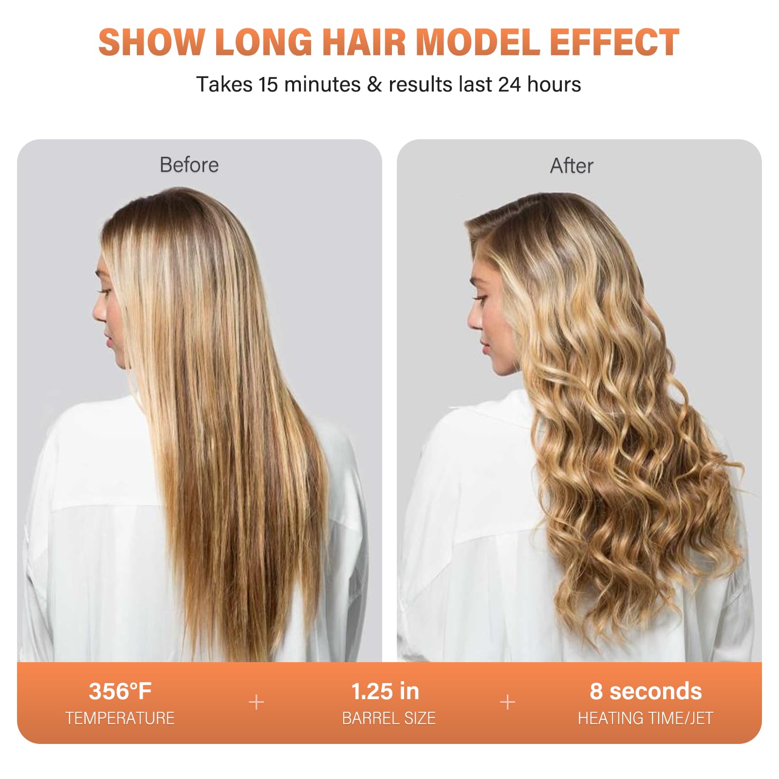 Curling Iron Set,Janelove Professional Curling Wand Set ,5 in 1 ( 0.25 to 1.25 Inch) ,Heating Up Hair Curler Interchangeable Barrels with Heat Resistant Glove&2 Hair Clips-Gold Pink