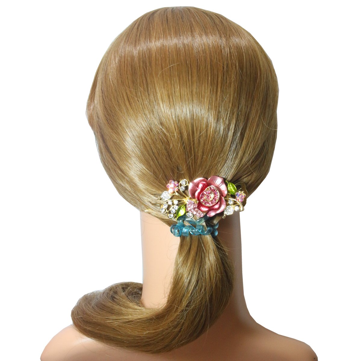 Fashion & Lifestyle Set of 2 Metal Alloy Alligator Sectioning Clips for Women and Girls - Pretty Strong Clamp Hair Pins Non-Slip Hair Grips Accessories for Thick Hair, Blue and Pink