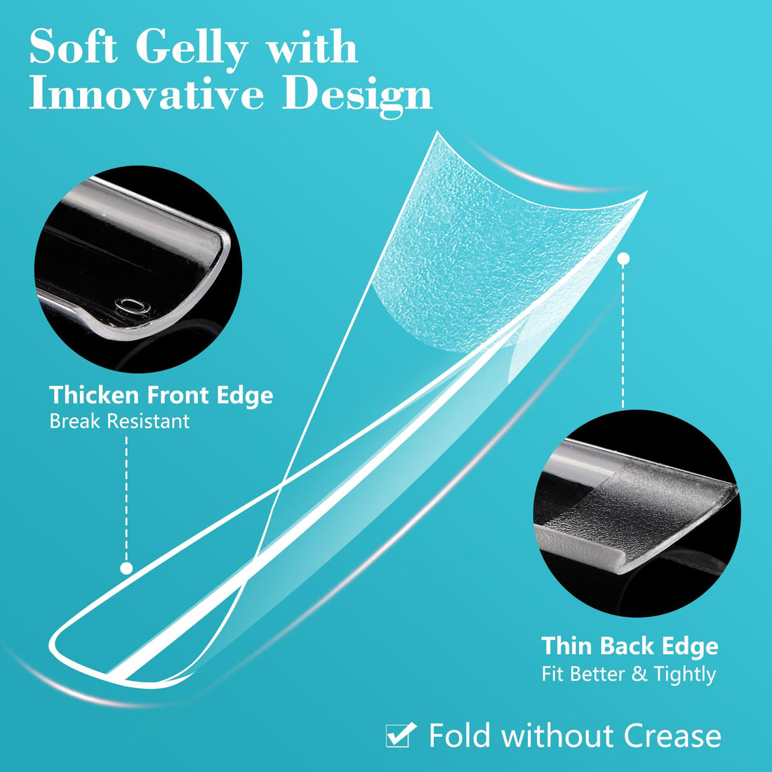 Lionvison Square Nail Tips NO C Curve, 504PCS XL Long Straight Flat Pre Shaped False Nails, Half Cover Clear Nail Tips for Acrylic Nails, French Nail Extensions for Nail Salon Home DIY, 12 Sizes